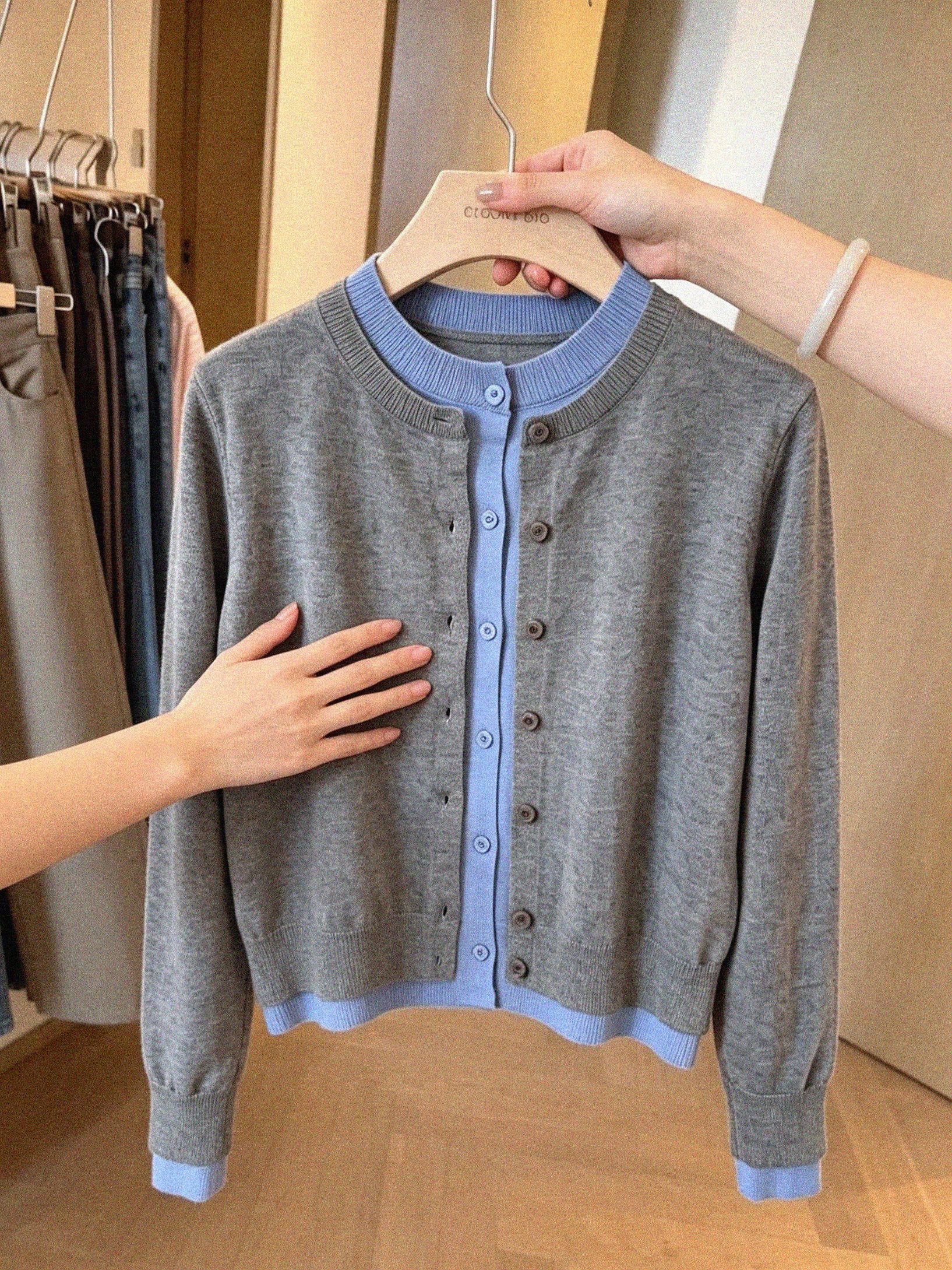 2026 New Faux Two-Piece Knit Top for Women Early Autumn Winter Stylish Unique Cardigan Sweater Outerwear - Image 4
